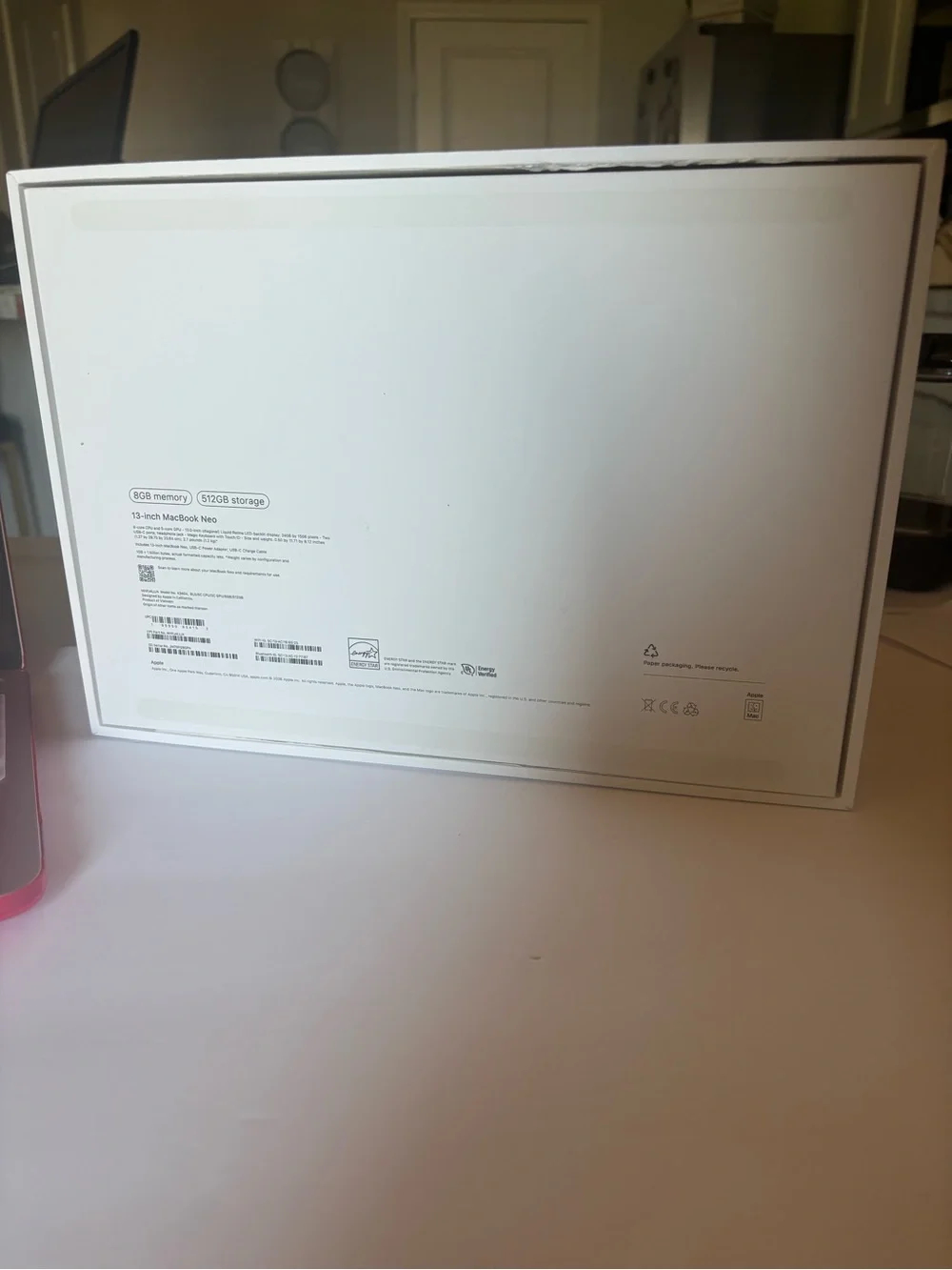 Apple Macbook Neo Laptop 13 inch  with Bright Pink Silicone Keyboard Cover